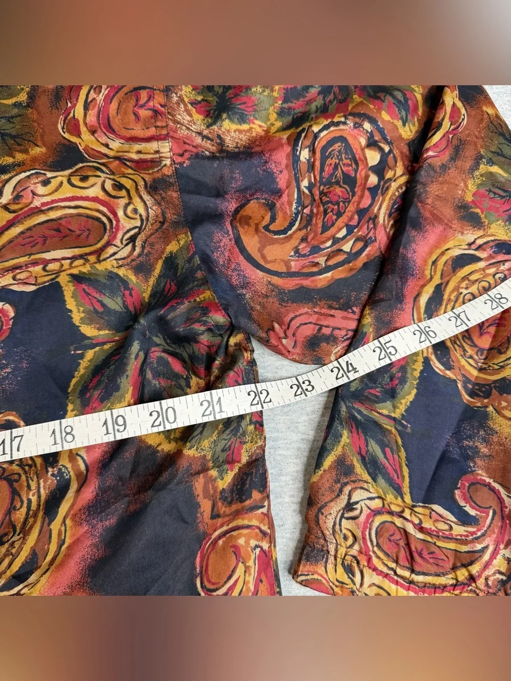 VTG 90s EVR Div Rousso 100% Silk Bomber Jacket All Print Small Paisley Leaf Fall